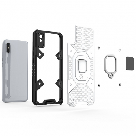 Husa antisoc Xiaomi Redmi 9A, Honeycomb Armor, Negru [2]