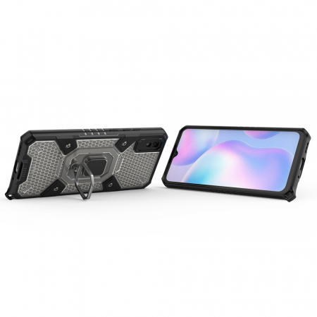 Husa antisoc Xiaomi Redmi 9A, Honeycomb Armor, Negru [1]