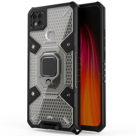 Xiaomi Redmi 9C - Husa antisoc Xiaomi Redmi 9C, Honeycomb Armor, Negru