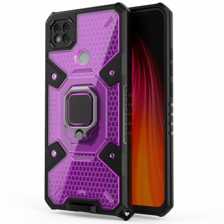 Xiaomi Redmi 9C - Husa antisoc Xiaomi Redmi 9C, Honeycomb Armor, Rose Violet