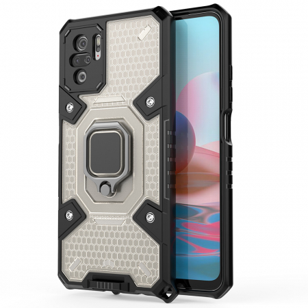 Xiaomi Redmi Note 10 / 10S - Husa antisoc Xiaomi Redmi Note 10 / 10S, Honeycomb Armor, Negru