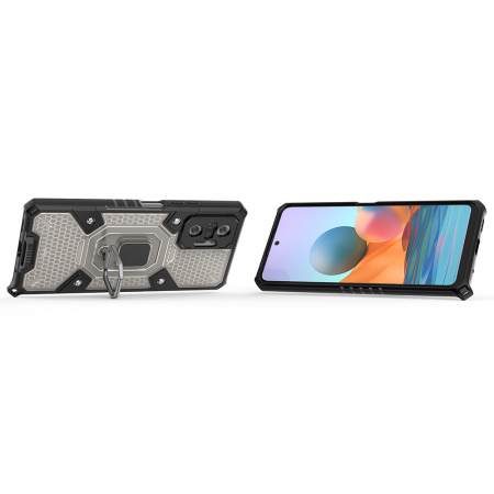 Husa antisoc Xiaomi Redmi Note 10 Pro, Honeycomb Armor, Negru [1]