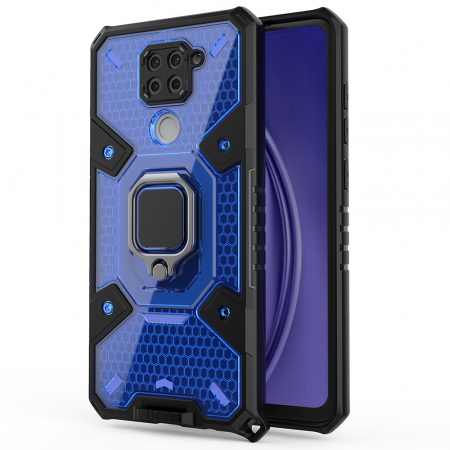 Xiaomi Redmi Note 9 - Husa antisoc Xiaomi Redmi Note 9, Honeycomb Armor, Albastru