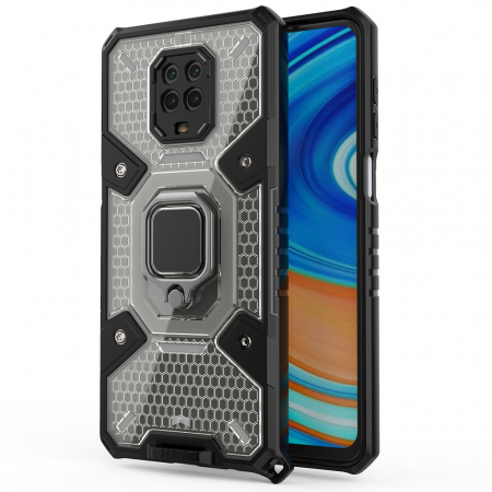 Xiaomi Redmi Note 9S - Husa antisoc Xiaomi Redmi Note 9S / Note 9 Pro, Honeycomb Armor, Negru
