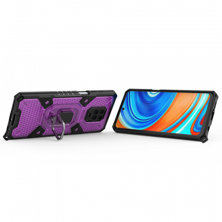 Husa antisoc Xiaomi Redmi Note 9S / Note 9 Pro, Honeycomb Armor, Rose Violet [1]