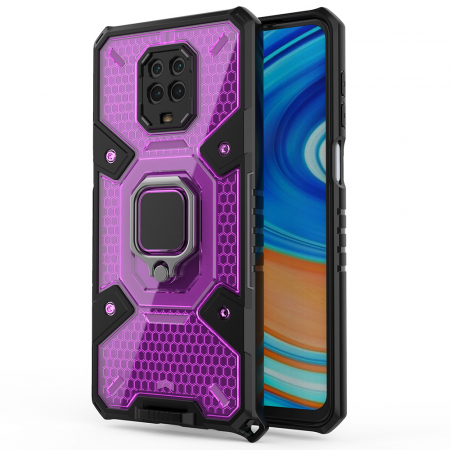 Xiaomi Redmi Note 9S - Husa antisoc Xiaomi Redmi Note 9S / Note 9 Pro, Honeycomb Armor, Rose Violet