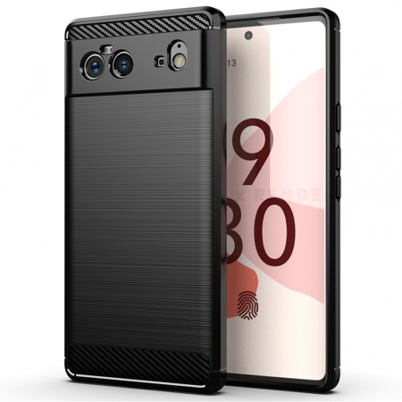 Google - Husa Carbon Silicone pentru Google Pixel 6, Negru