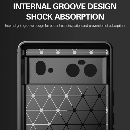 Husa Carbon Silicone pentru Google Pixel 6, Negru [4]