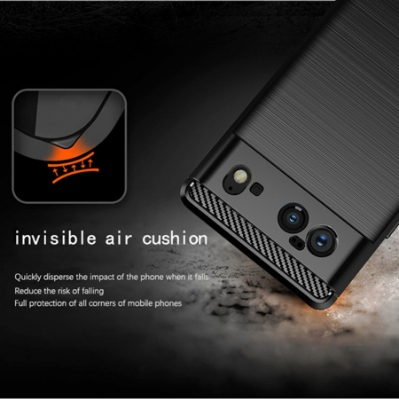 Husa Carbon Silicone pentru Google Pixel 6, Negru [2]