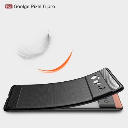 Husa Carbon Silicone pentru Google Pixel 6 Pro, Negru [1]