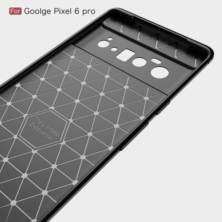 Husa Carbon Silicone pentru Google Pixel 6 Pro, Negru [2]