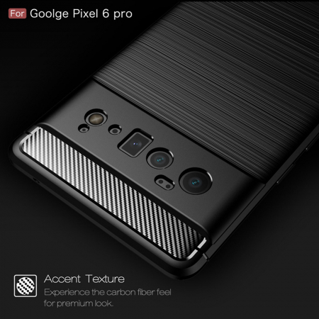 Husa Carbon Silicone pentru Google Pixel 6 Pro, Negru [5]