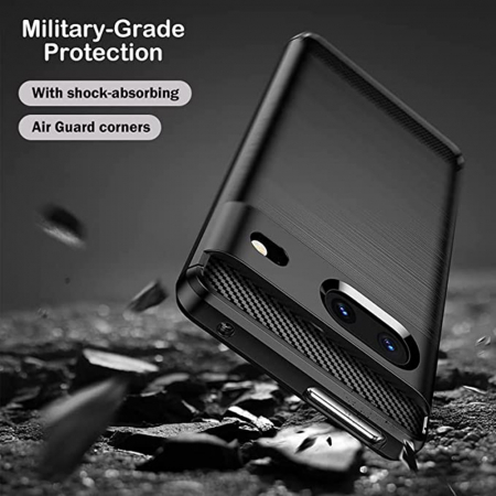 Husa Carbon Silicone pentru Google Pixel 7, Negru [2]
