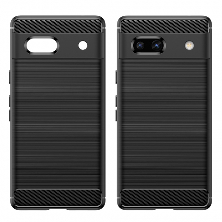 Husa Carbon Silicone pentru Google Pixel 7a, Negru [2]
