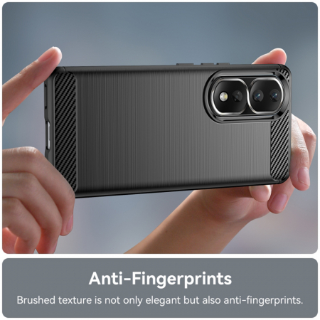 Husa Carbon Silicone pentru Honor 90 Pro, Negru [2]