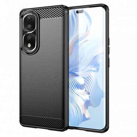 Honor - Husa Carbon Silicone pentru Honor 90 Pro, Negru