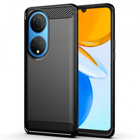 Honor - Husa Carbon Silicone pentru Honor X7, Negru