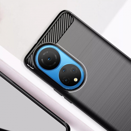 Husa Carbon Silicone pentru Honor X7, Negru [4]