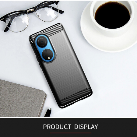 Husa Carbon Silicone pentru Honor X7, Negru [5]