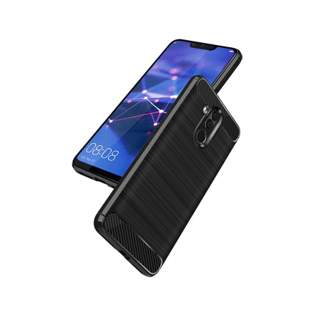 Husa Carbon Silicone pentru Huawei Mate 20 Lite, Negru [3]