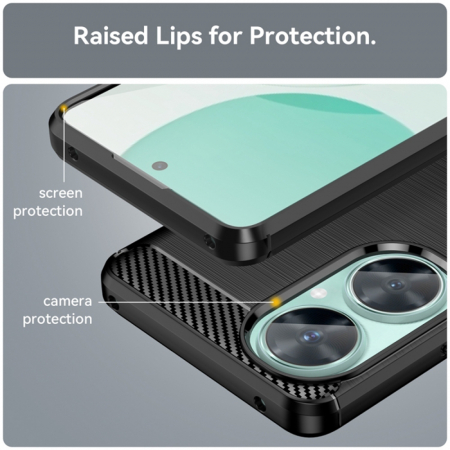 Husa Carbon Silicone pentru Huawei Nova 11i, Negru [5]