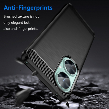 Husa Carbon Silicone pentru Huawei Nova 11i, Negru [4]