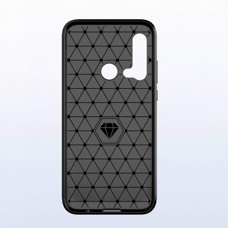 Husa Carbon Silicone pentru Huawei Nova 5T, Negru [2]