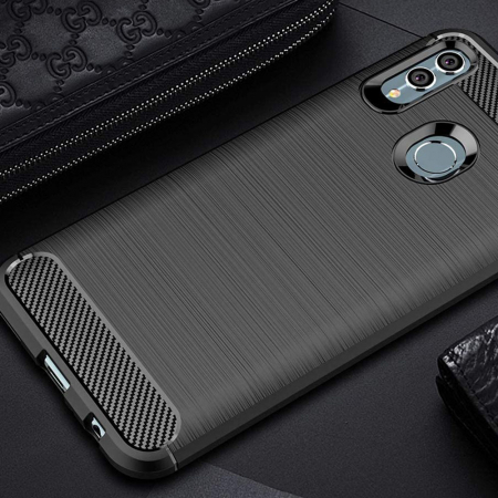 Husa Carbon Silicone pentru Huawei P Smart (2019), Negru [3]