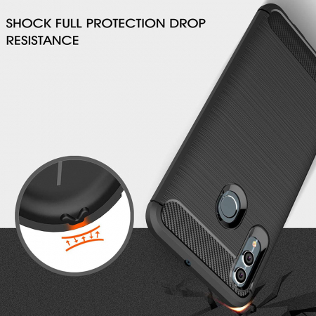 Husa Carbon Silicone pentru Huawei P Smart (2019), Negru [4]