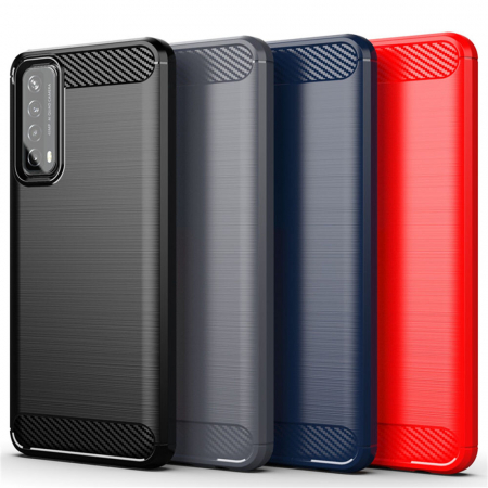 Husa Carbon Silicone pentru Huawei P Smart (2021), Negru [6]