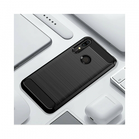 Husa Carbon Silicone pentru Huawei P Smart Z, Negru [4]