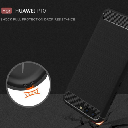 Husa Carbon Silicone pentru Huawei P10, Negru [3]