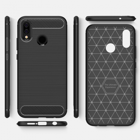 Husa Carbon Silicone pentru Huawei P20 Lite, Negru [7]
