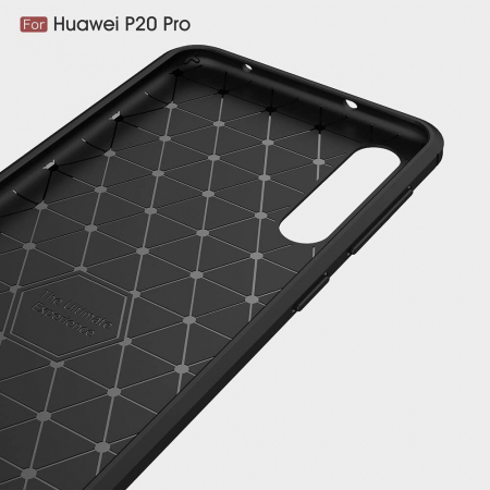Husa Carbon Silicone pentru Huawei P20 Pro, Negru [3]