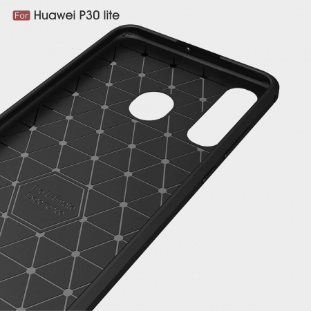 Husa Carbon Silicone pentru Huawei P30 Lite, Negru [3]