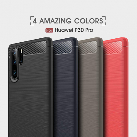 Husa Carbon Silicone pentru Huawei P30 Pro, Negru [7]