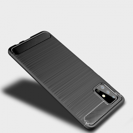 Husa Carbon Silicone pentru Huawei P40 Lite E, Negru [3]