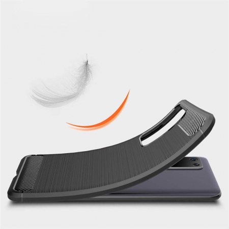Husa Carbon Silicone pentru Huawei P40 Pro, Negru [2]