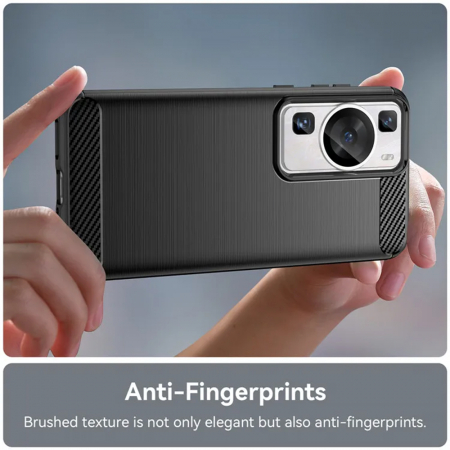 Husa Carbon Silicone pentru Huawei P60 Pro, Negru [5]