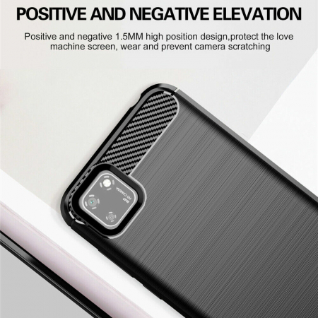 Husa Carbon Silicone pentru Huawei Y5P, Negru [6]