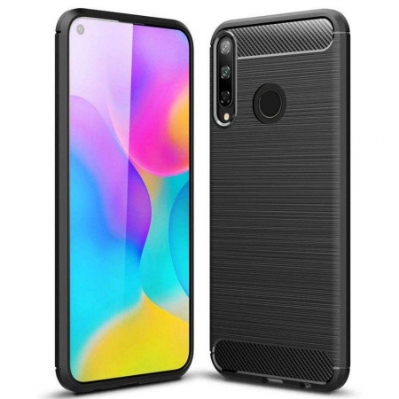 Husa Carbon Silicone pentru Huawei Y6P, Negru [2]