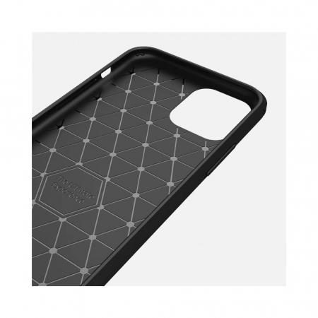 Husa Carbon Silicone pentru iPhone 11 Pro Max, Negru [2]