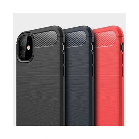 Husa Carbon Silicone pentru iPhone 12 Mini, Negru [6]