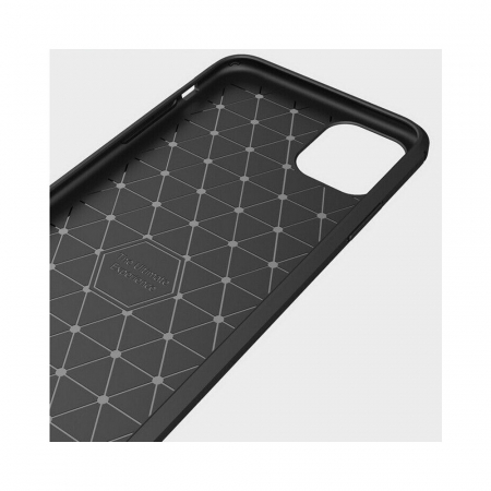 Husa Carbon Silicone pentru iPhone 12 Pro Max, Negru [3]