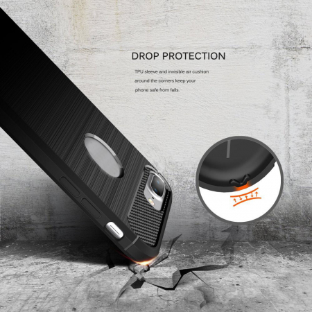 Husa Carbon Silicone pentru iPhone 8 Plus, Negru [2]