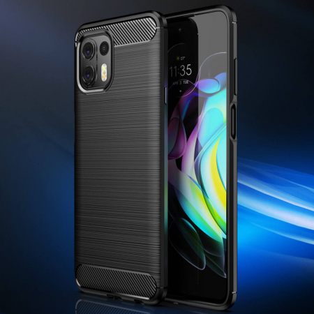 Husa Carbon Silicone pentru Motorola Edge 20 Lite, Negru [6]