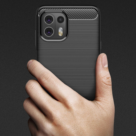 Husa Carbon Silicone pentru Motorola Edge 20 Lite, Negru [4]
