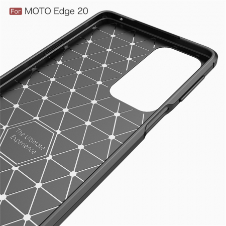 Husa Carbon Silicone pentru Motorola Edge 20, Negru [4]