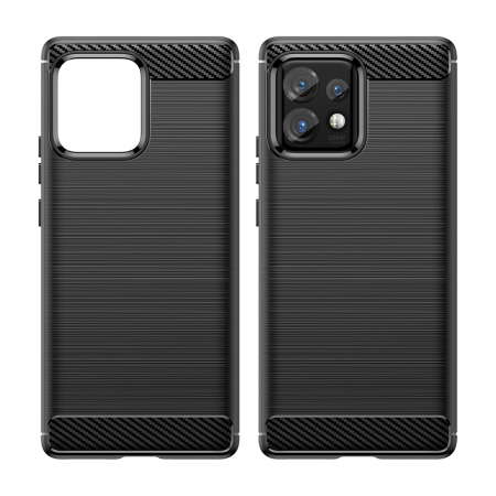 Husa Carbon Silicone pentru Motorola Edge 40 Pro, Negru [2]