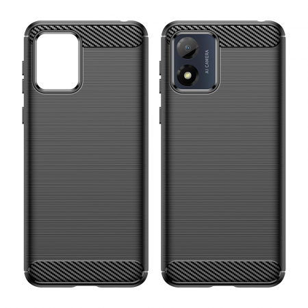Husa Carbon Silicone pentru Motorola Moto E13, Negru [1]